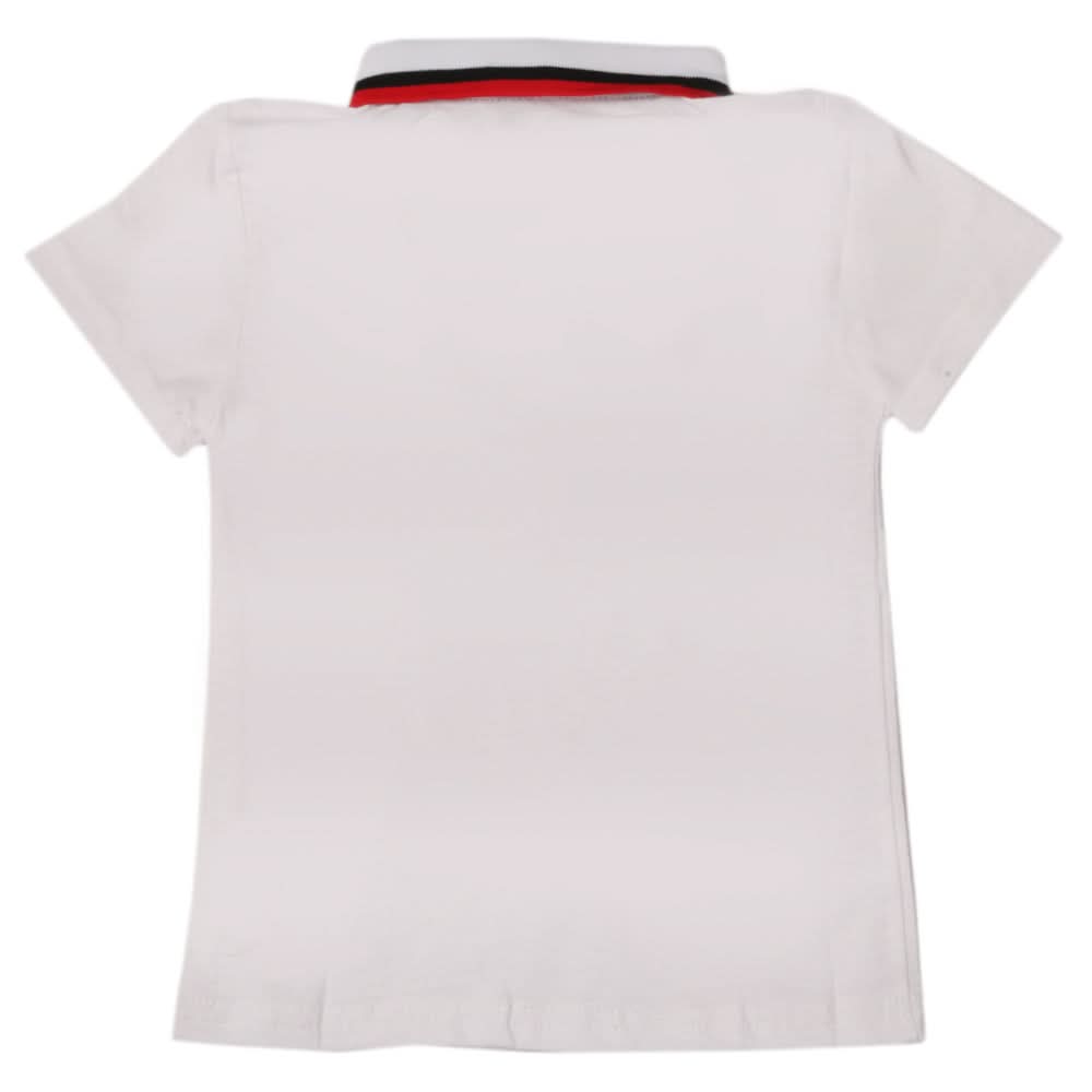Boys Half Sleeves Polo T-Shirt - White, Boys T-Shirts, Chase Value, Chase Value