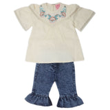 Newborn Girls Half Sleeves Suit - Cream, Kids, NB Girls Sets And Suits, Chase Value, Chase Value