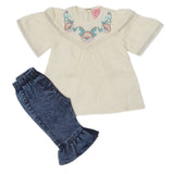 Newborn Girls Half Sleeves Suit - Cream, Kids, NB Girls Sets And Suits, Chase Value, Chase Value