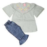 Newborn Girls Half Sleeves Suit - Green, Kids, NB Girls Sets And Suits, Chase Value, Chase Value