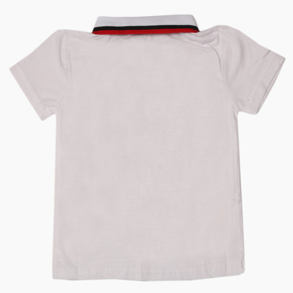 Boys Half Sleeves Polo T-Shirt - White, Boys T-Shirts, Chase Value, Chase Value