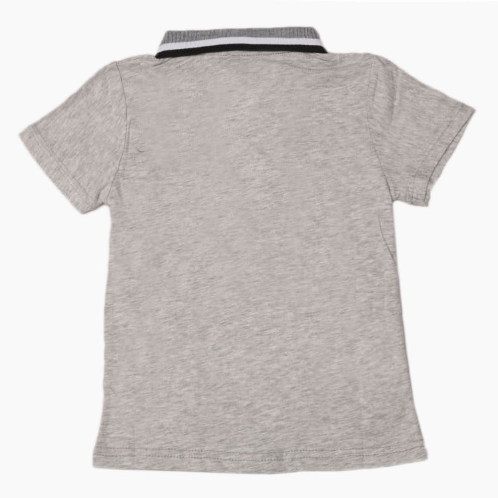 Boys Half Sleeves Polo T-Shirt - Light Grey, Boys T-Shirts, Chase Value, Chase Value