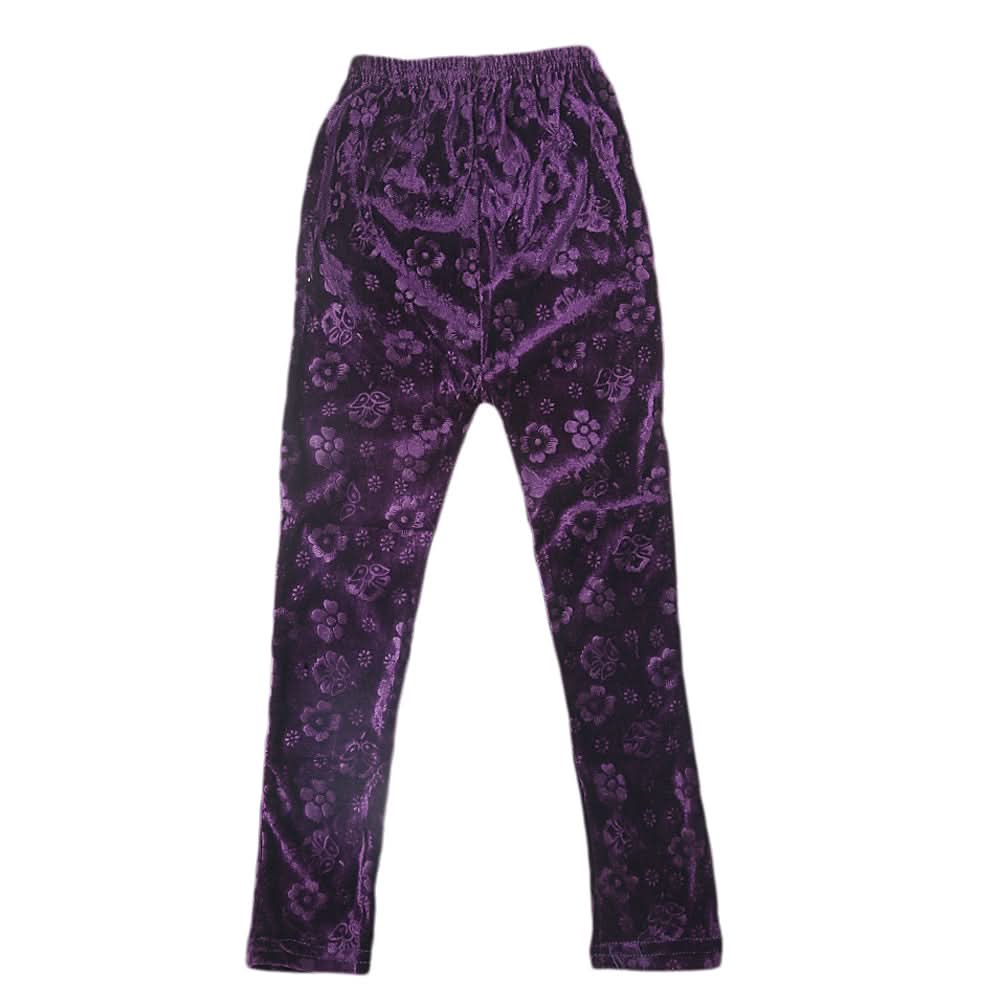 Girls Velvet Tights - Dark Purple, Kids, Tights Leggings And Pajama, Chase Value, Chase Value