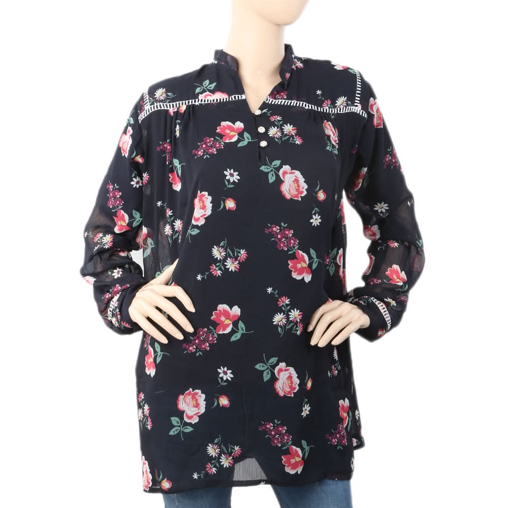 Women's Printed Lace Top - Black, Women, T-Shirts And Tops, Chase Value, Chase Value