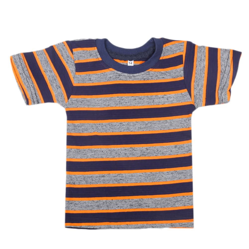 Boys Yarn Dyed Half Sleeves T-Shirt - Multi, Kids, Boys T-Shirts, Chase Value, Chase Value