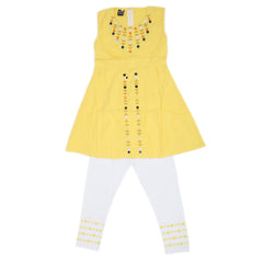 Girls Half Sleeves Suit 505 - Yellow, Kids, Girls Sets And Suits, Chase Value, Chase Value
