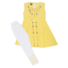 Girls Half Sleeves Suit 505 - Yellow, Kids, Girls Sets And Suits, Chase Value, Chase Value