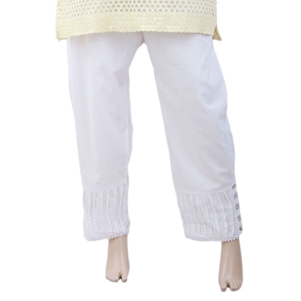 Women's Fancy Trouser With Pleats - White, Women, Pants & Tights, Chase Value, Chase Value