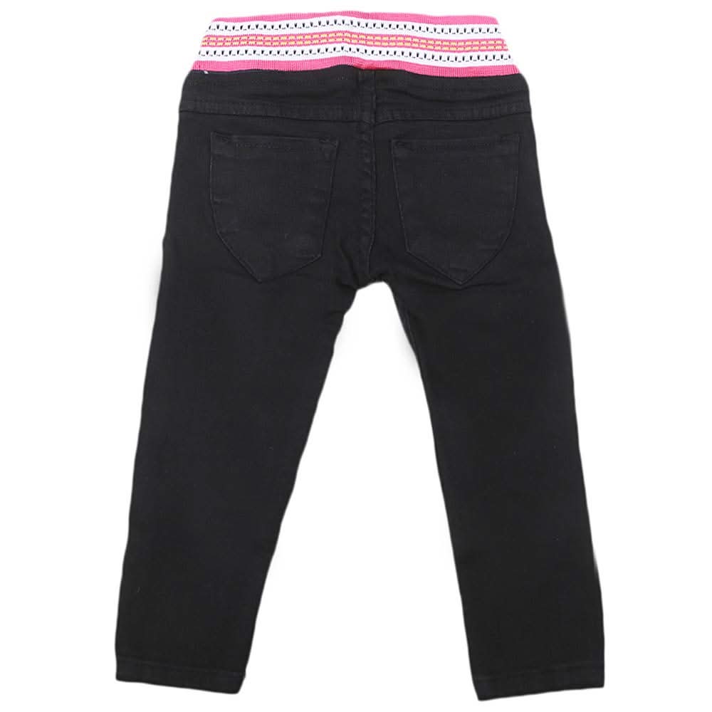 Girls Stretchable Denim Pant - Black, Kids, Pants And Capri, Chase Value, Chase Value