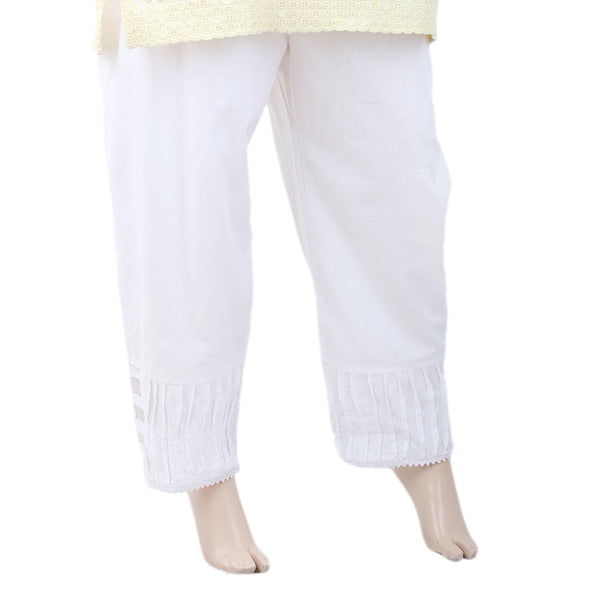 Women's Fancy Trouser With Pleats - White, Women, Pants & Tights, Chase Value, Chase Value