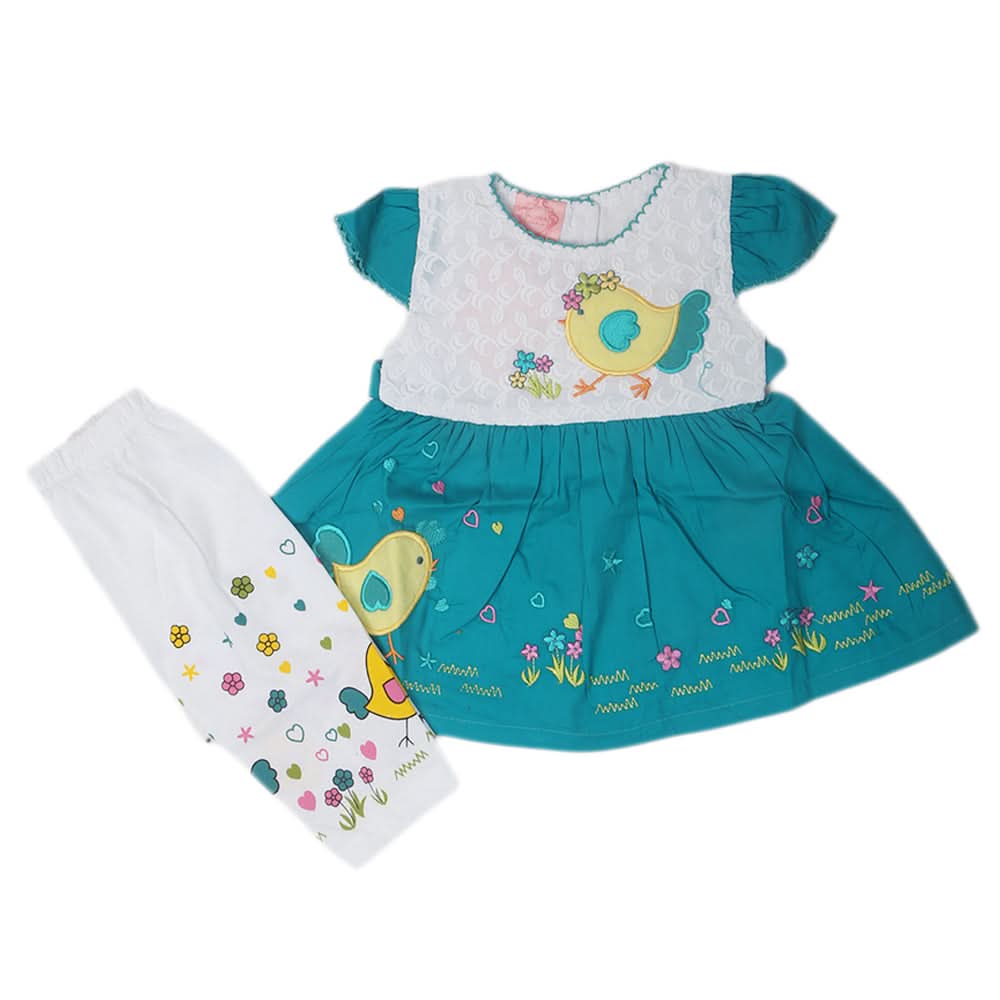 Newborn Girls Half Sleeves Suit - Sea Green, Kids, NB Girls Sets And Suits, Chase Value, Chase Value