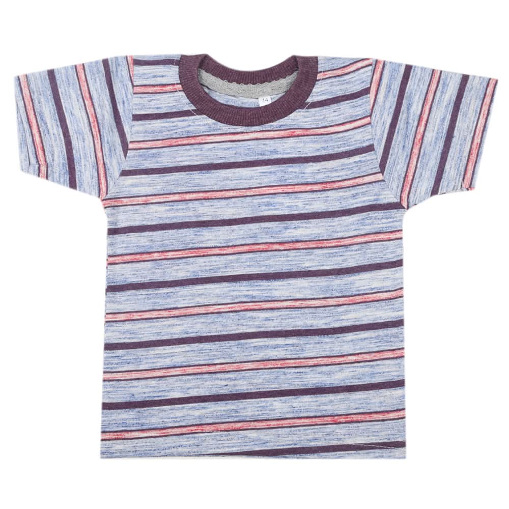 Boys Yarn Dyed Half Sleeves T-Shirt - Multi, Kids, Boys T-Shirts, Chase Value, Chase Value