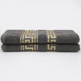 Bath Towel Greek Border 70x140 - Dark Grey, Home & Lifestyle, Bath Towels, Chase Value, Chase Value