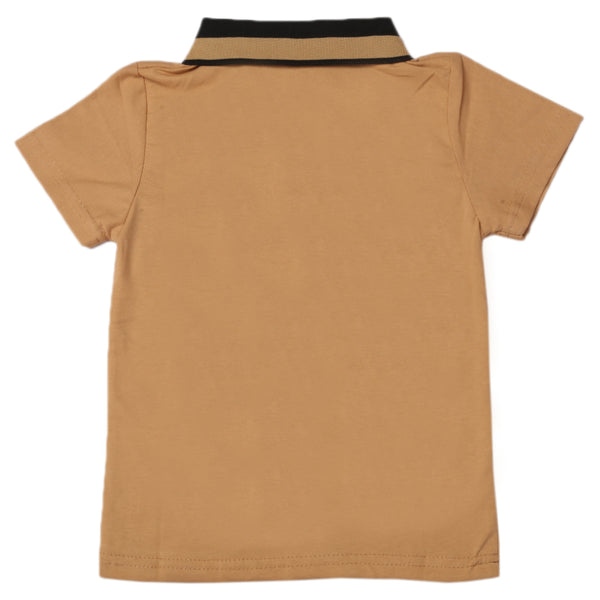 Boys Half Sleeves Polo T-Shirt - Fawn, Boys T-Shirts, Chase Value, Chase Value