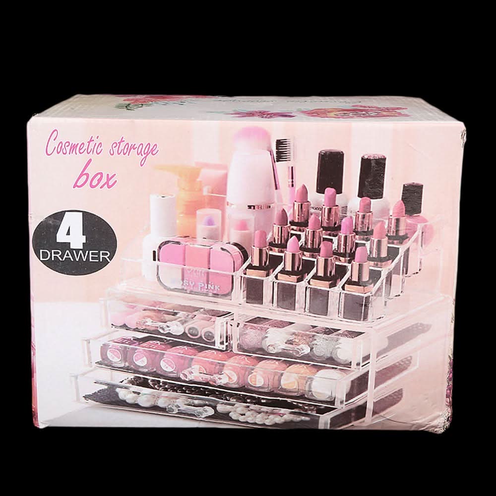 Acrylic Cosmetic Makeup Organizer Storage Box - White, Home & Lifestyle, Storage Boxes, Chase Value, Chase Value