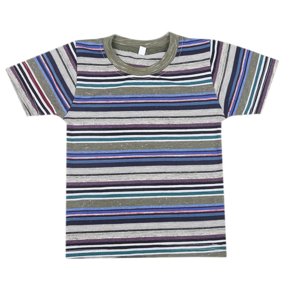 Boys Yarn Dyed Half Sleeves T-Shirt - Multi, Kids, Boys T-Shirts, Chase Value, Chase Value