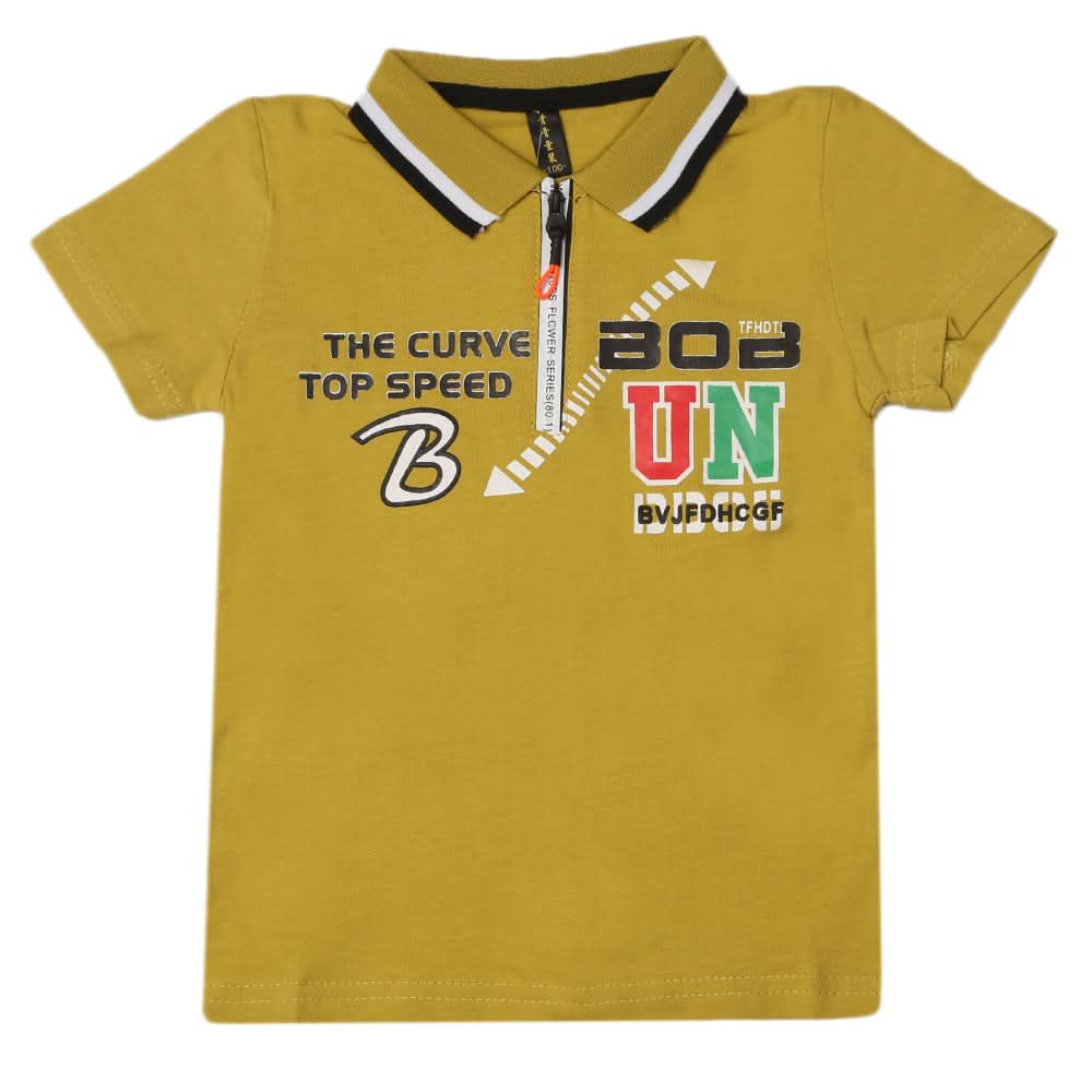 Boys Half Sleeves Polo T-Shirt - Olive, Boys T-Shirts, Chase Value, Chase Value