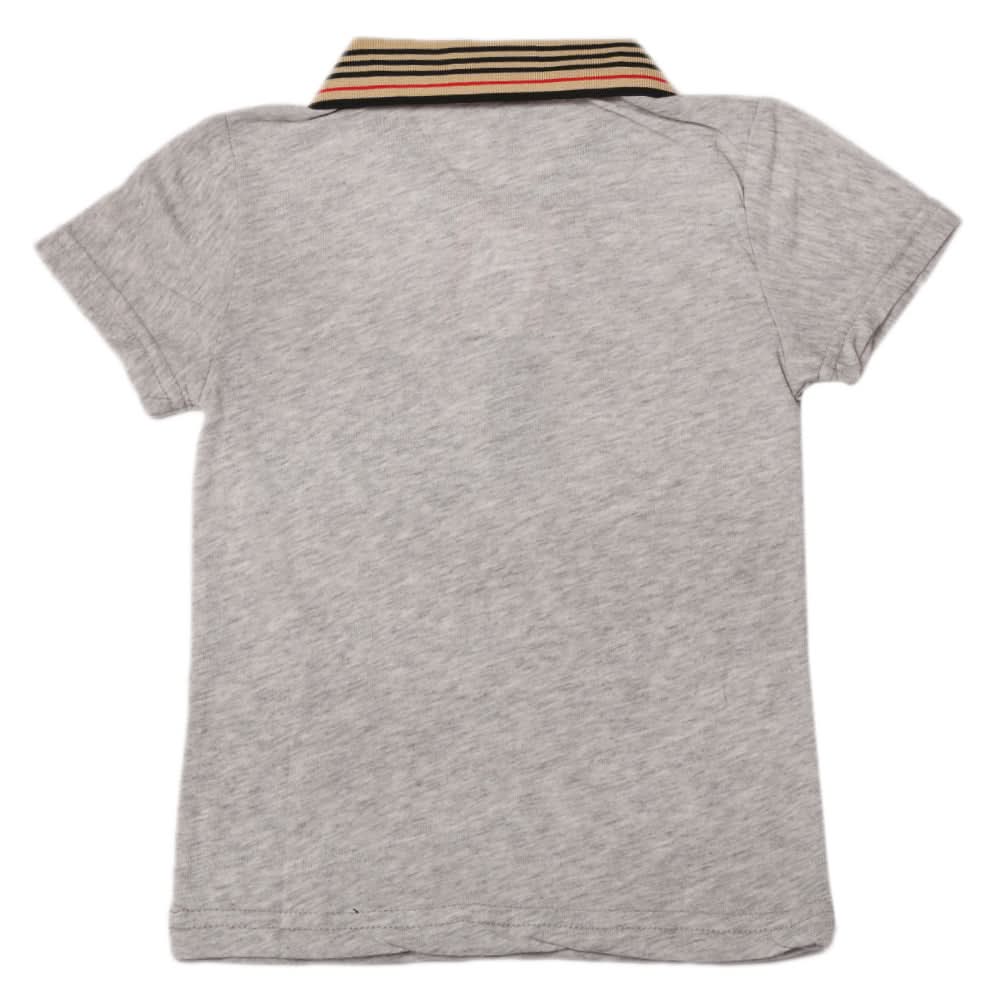 Boys Half Sleeves Polo T-Shirt - Light Grey, Boys T-Shirts, Chase Value, Chase Value