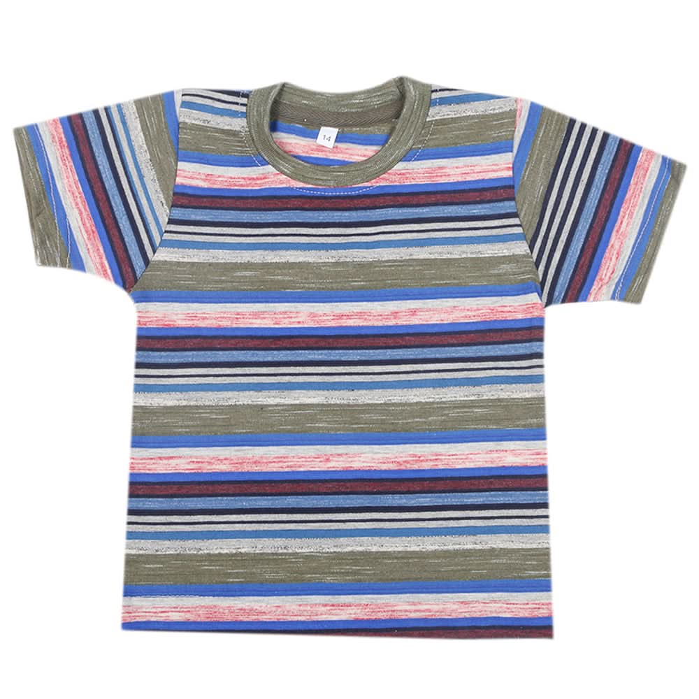Boys Yarn Dyed Half Sleeves T-Shirt - Multi, Kids, Boys T-Shirts, Chase Value, Chase Value