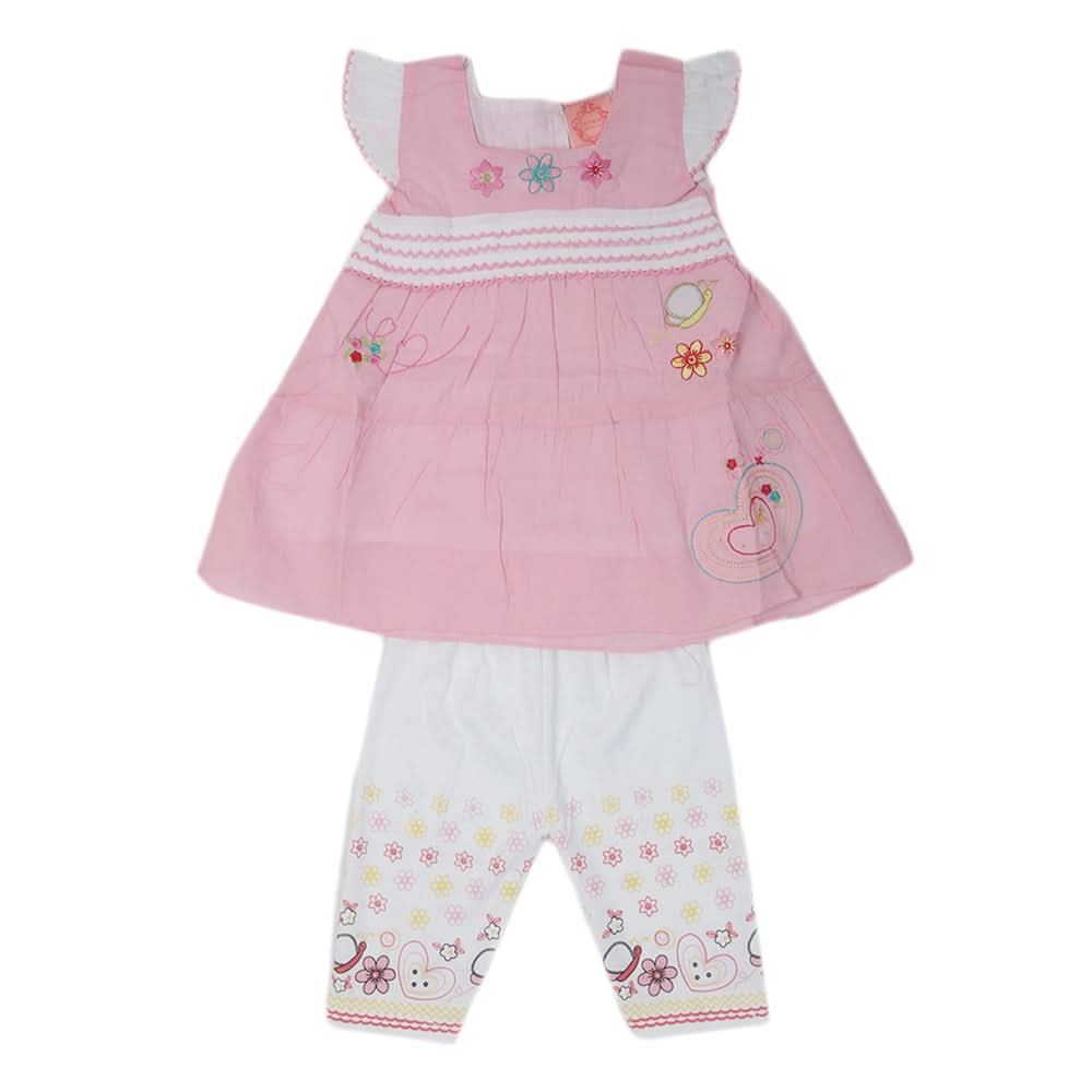 Newborn Girls Half Sleeves Suit - Pink, Kids, NB Girls Sets And Suits, Chase Value, Chase Value