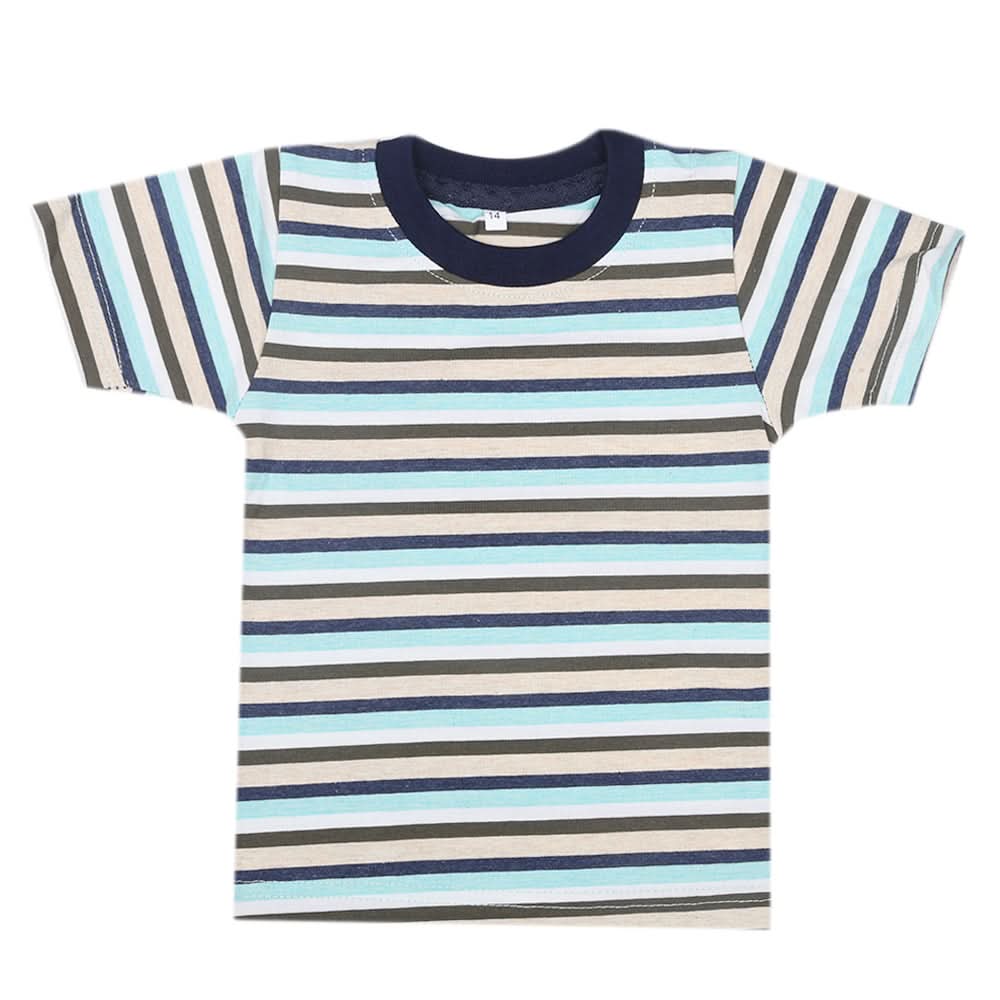 Boys Yarn Dyed Half Sleeves T-Shirt - Multi, Kids, Boys T-Shirts, Chase Value, Chase Value