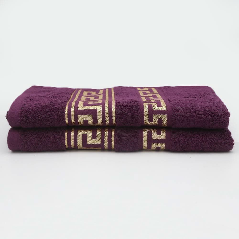 Bath Towel Greek Border 70x140 - Purple, Home & Lifestyle, Bath Towels, Chase Value, Chase Value