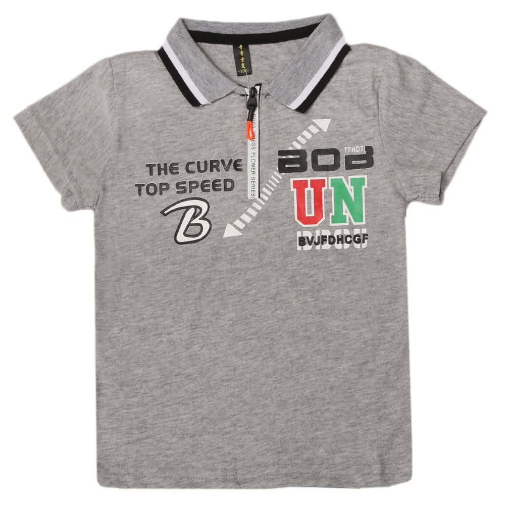 Boys Half Sleeves Polo T-Shirt - Light Grey, Boys T-Shirts, Chase Value, Chase Value