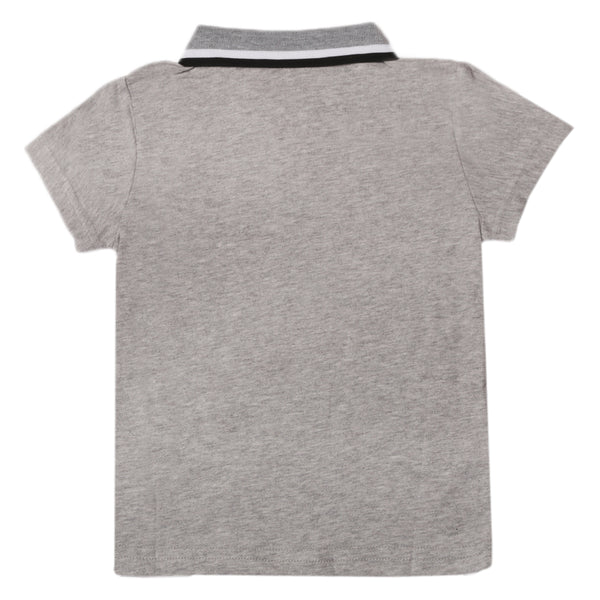 Boys Half Sleeves Polo T-Shirt - Light Grey, Boys T-Shirts, Chase Value, Chase Value