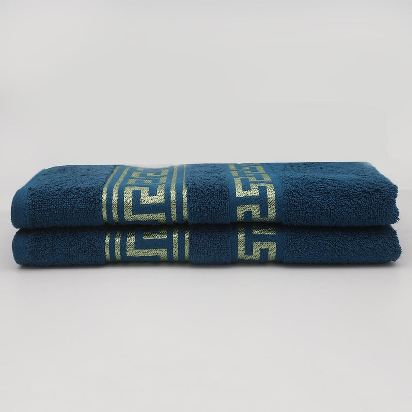 Bath Towel Greek Border 70x140 - Navy Blue, Home & Lifestyle, Bath Towels, Chase Value, Chase Value