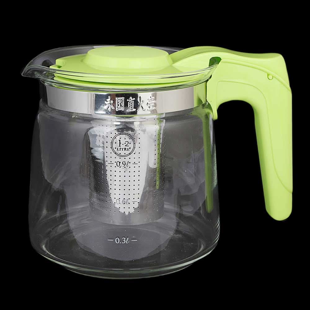Glass Kettle with Strainer - Green, Home & Lifestyle, Glassware & Drinkware, Chase Value, Chase Value
