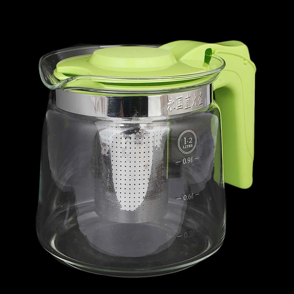 Glass Kettle with Strainer - Green, Home & Lifestyle, Glassware & Drinkware, Chase Value, Chase Value