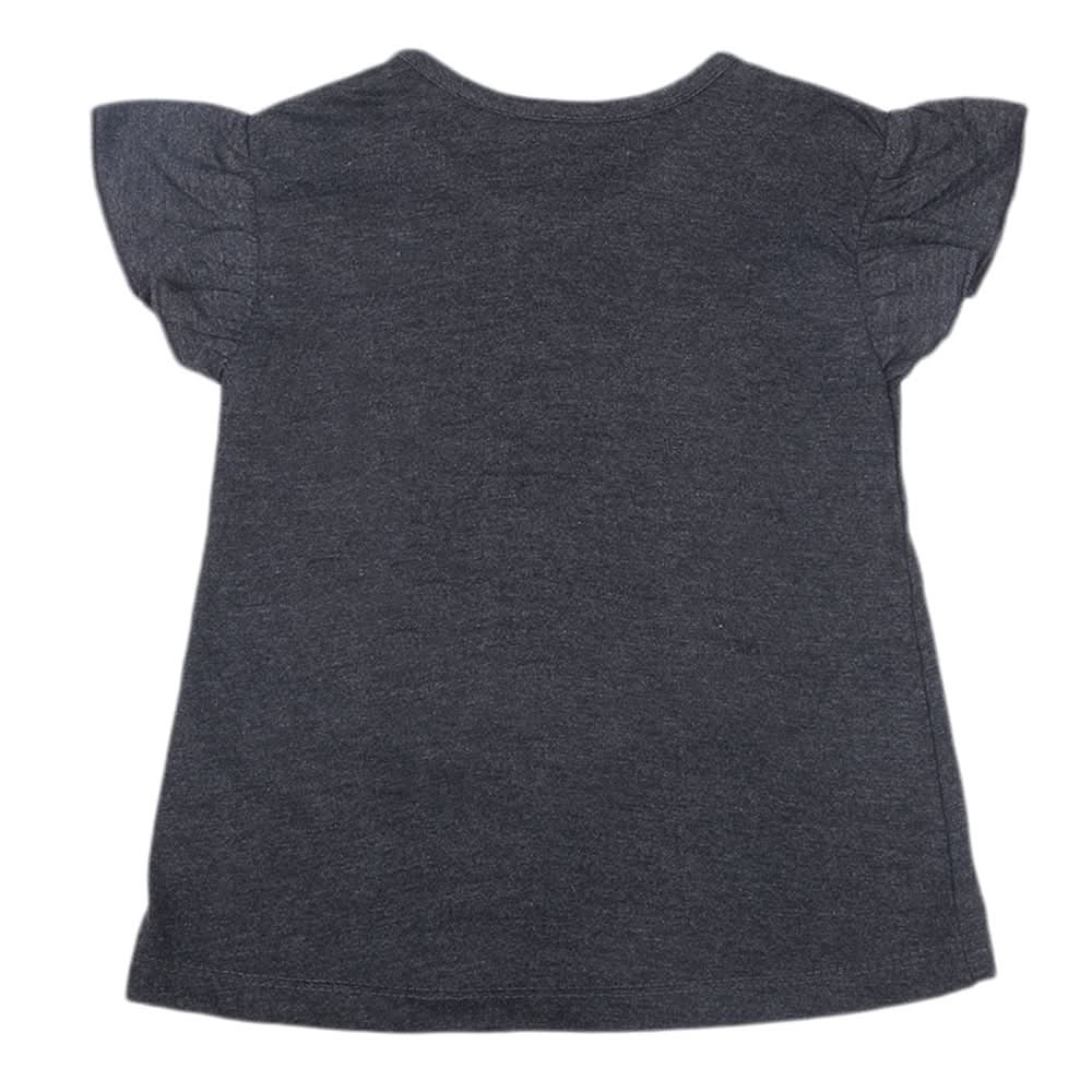 Girls Half Sleeves T-Shirt - Dark Grey, Kids, Girls T-Shirts, Chase Value, Chase Value