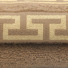Face Towel Greek Border 50x100 - Light Brown, Home & Lifestyle, Face Towels, Chase Value, Chase Value