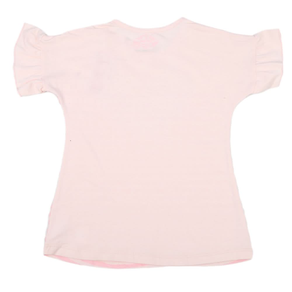 Girls Half Sleeves T-Shirt - Light Pink, Kids, Girls T-Shirts, Chase Value, Chase Value