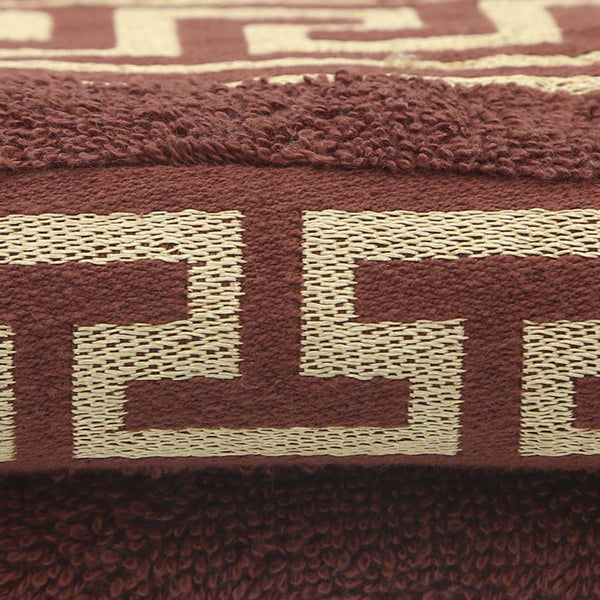Face Towel Greek Border 50x100 - Dark Brown, Home & Lifestyle, Face Towels, Chase Value, Chase Value