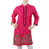Women's Embroidered V-Neck Kurti - Pink, Women, Ready Kurtis, Chase Value, Chase Value