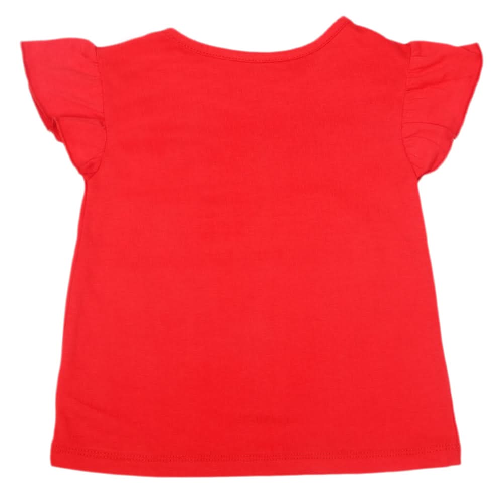 Girls Half Sleeves T-Shirt - Red, Kids, Girls T-Shirts, Chase Value, Chase Value