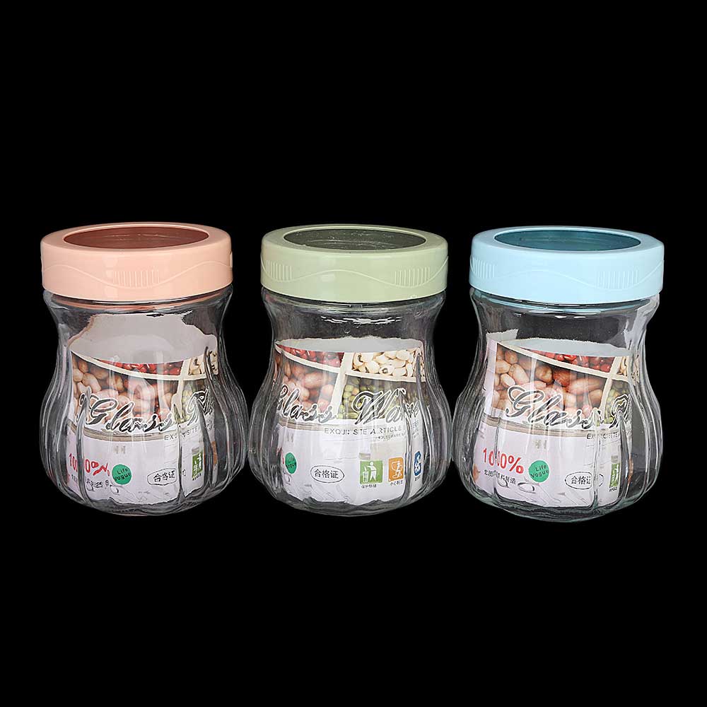 Glass Jar 3 Pcs Set - Multi, Home & Lifestyle, Glassware & Drinkware, Chase Value, Chase Value