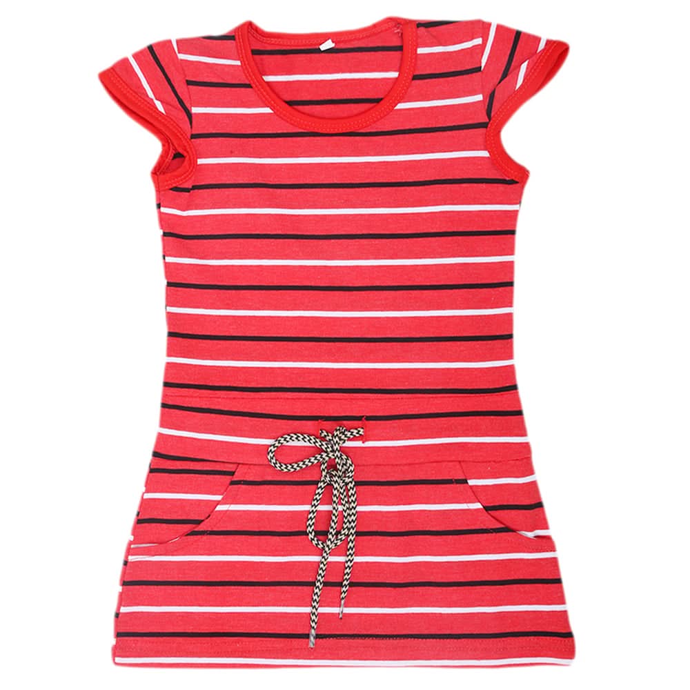 Girls Half Sleeves Long T-Shirt - Red, Kids, Girls T-Shirts, Chase Value, Chase Value