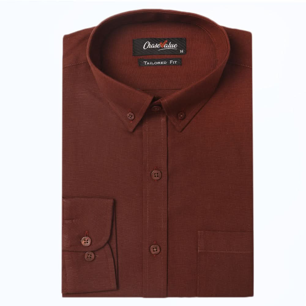 Men's Formal Shirt - Dark Brown, Men, Shirts, Chase Value, Chase Value