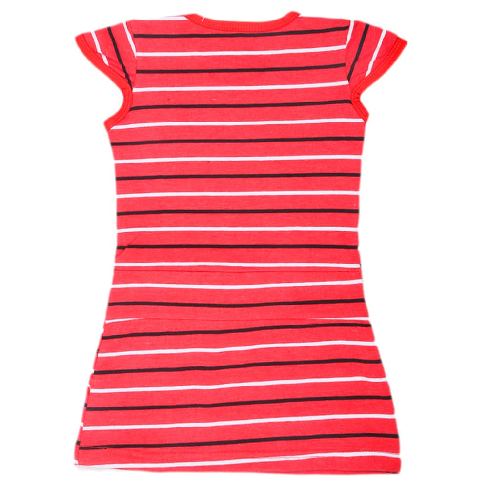 Girls Half Sleeves Long T-Shirt - Red, Kids, Girls T-Shirts, Chase Value, Chase Value