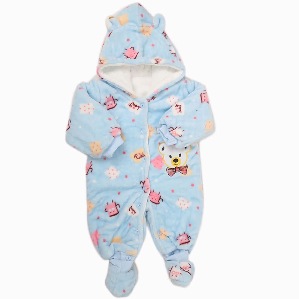 Newborn Full Sleeves Unisex Romper JA01 - Blue, Kids, NB Boys Rompers, Kids, NB Girls Rompers, Chase Value, Chase Value