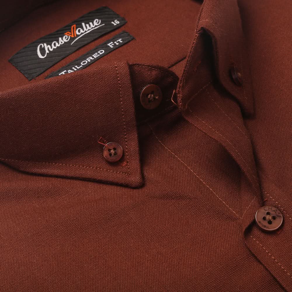 Men's Formal Shirt - Dark Brown, Men, Shirts, Chase Value, Chase Value