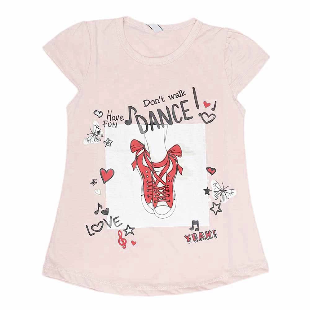 Girls Half Sleeves T-Shirt 8496 - Light Pink, Kids, Girls T-Shirts, Chase Value, Chase Value