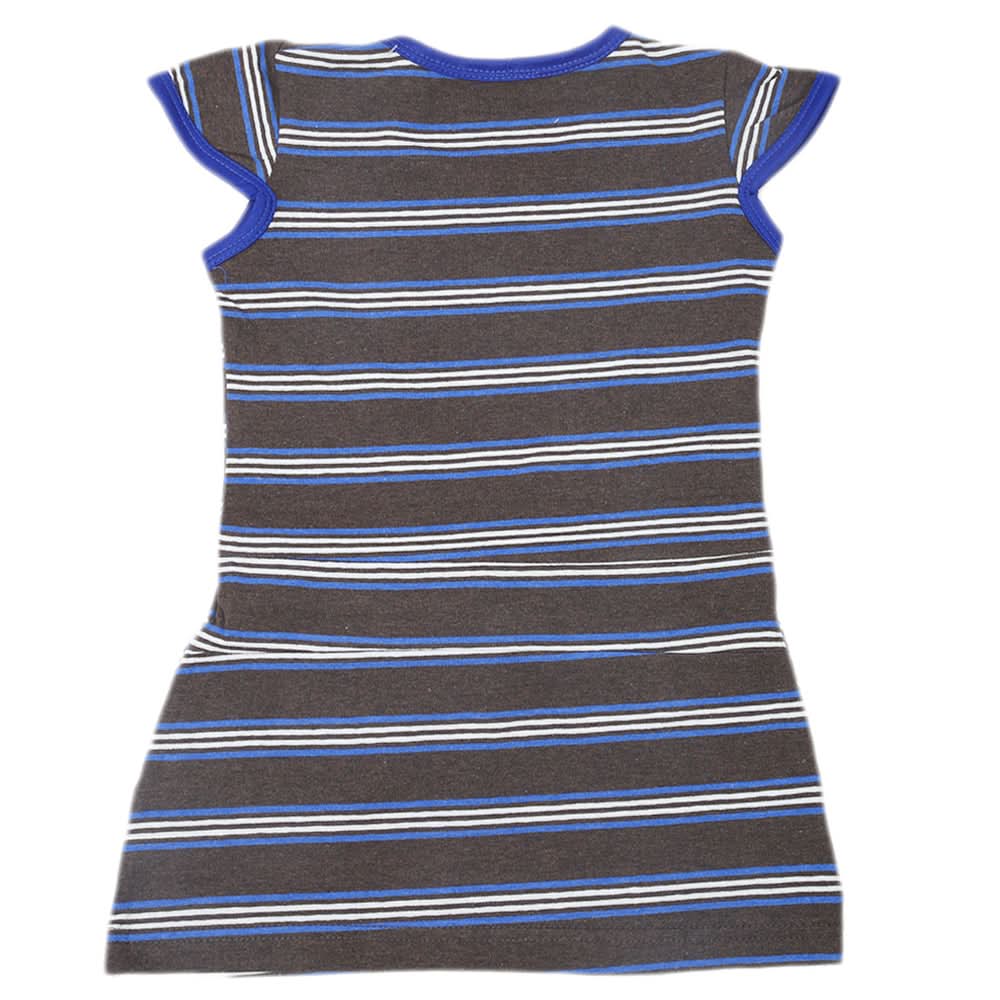 Girls Half Sleeves Long T-Shirt - Charcoal, Kids, Girls T-Shirts, Chase Value, Chase Value