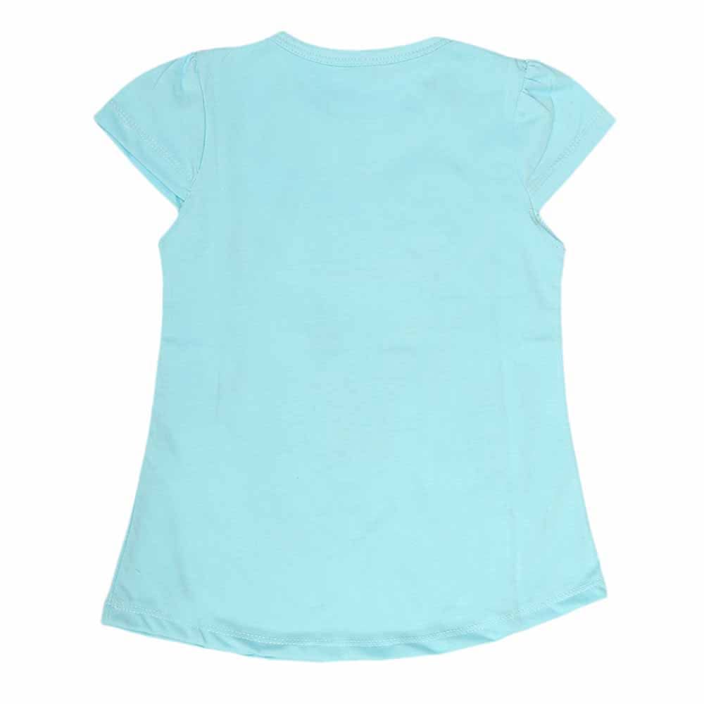 Girls Half Sleeves T-Shirt 8496 - Blue, Kids, Girls T-Shirts, Chase Value, Chase Value
