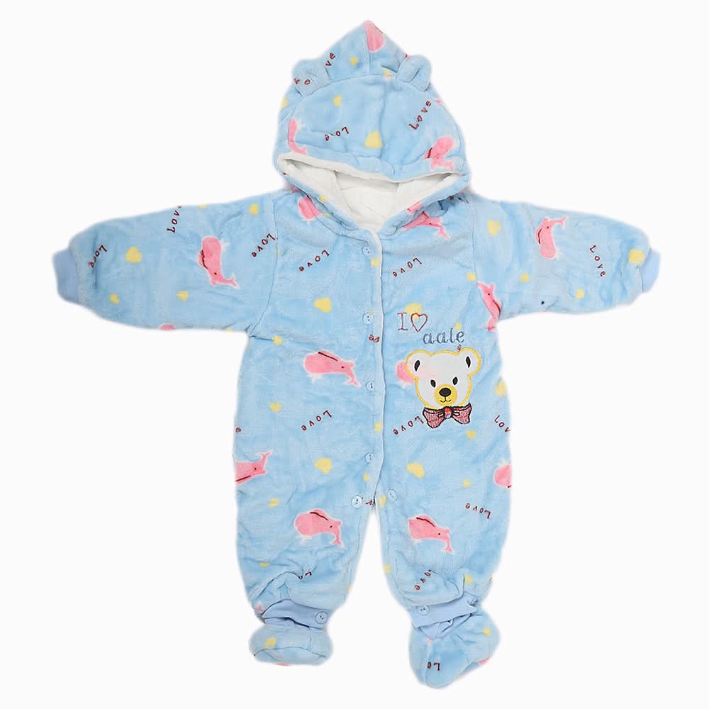 Newborn Full Sleeves Unisex Romper JA01 - Blue, Kids, NB Boys Rompers, Kids, NB Girls Rompers, Chase Value, Chase Value