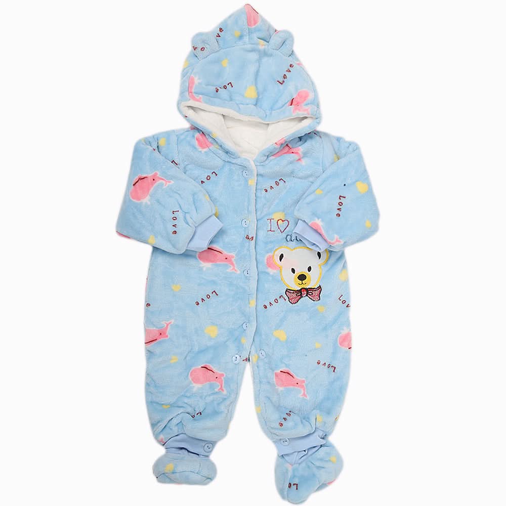 Newborn Full Sleeves Unisex Romper JA01 - Blue, Kids, NB Boys Rompers, Kids, NB Girls Rompers, Chase Value, Chase Value