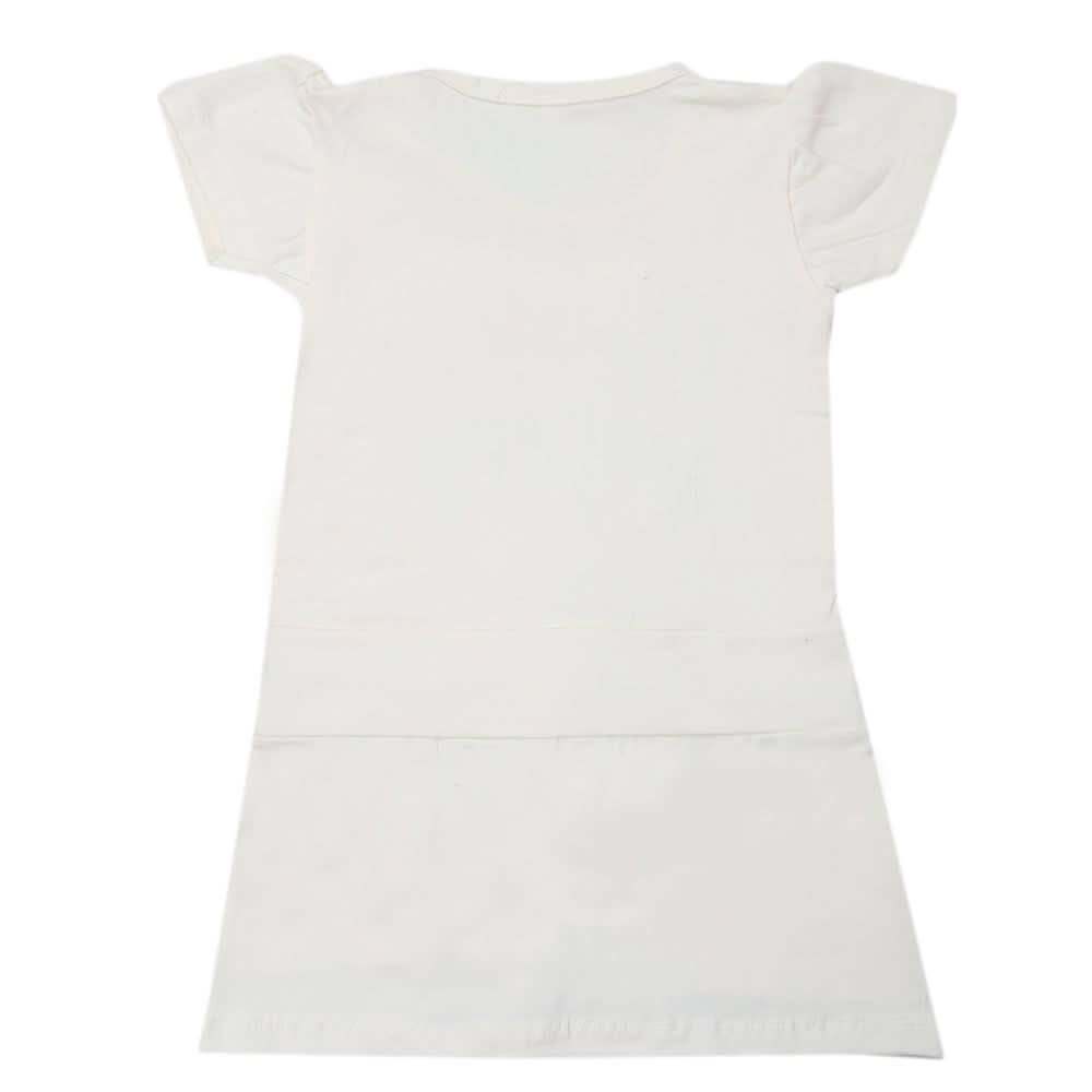 Girls Half Sleeves Long T-Shirt - Cream, Kids, Girls T-Shirts, Chase Value, Chase Value