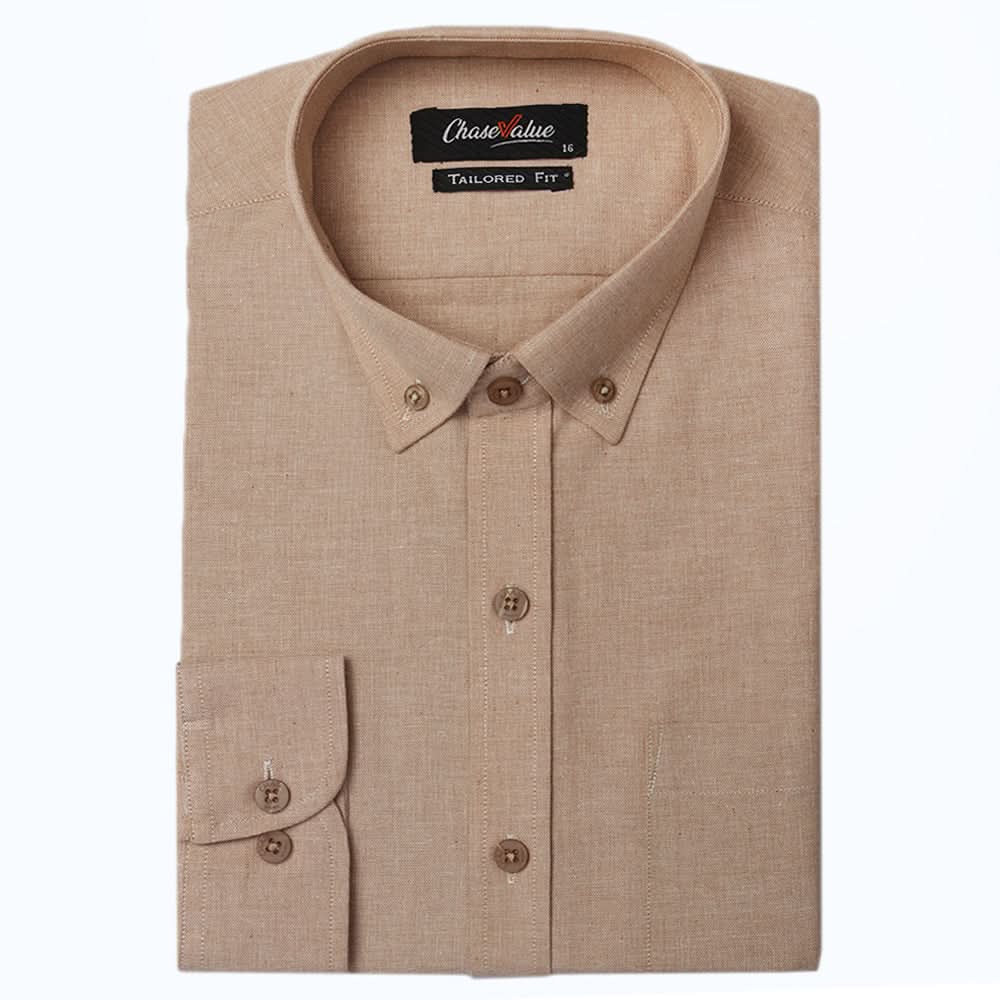 Men's Formal Shirt - Camel, Men, Shirts, Chase Value, Chase Value